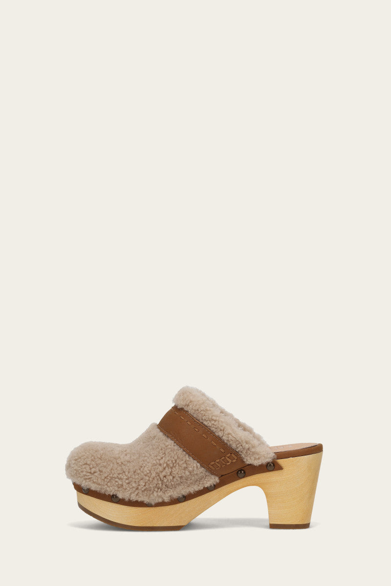Jessica Shearling Clog - Tan - Inside
