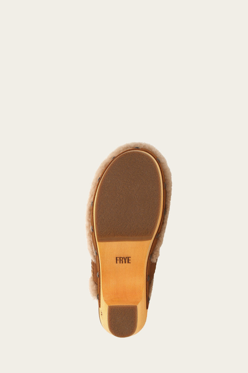 Jessica Shearling Clog - Tan - Sole