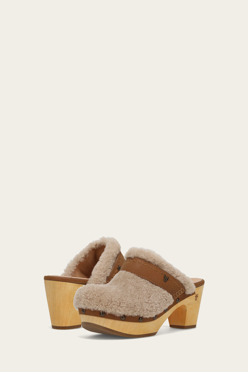 Jessica Shearling Clog - Tan - Pair