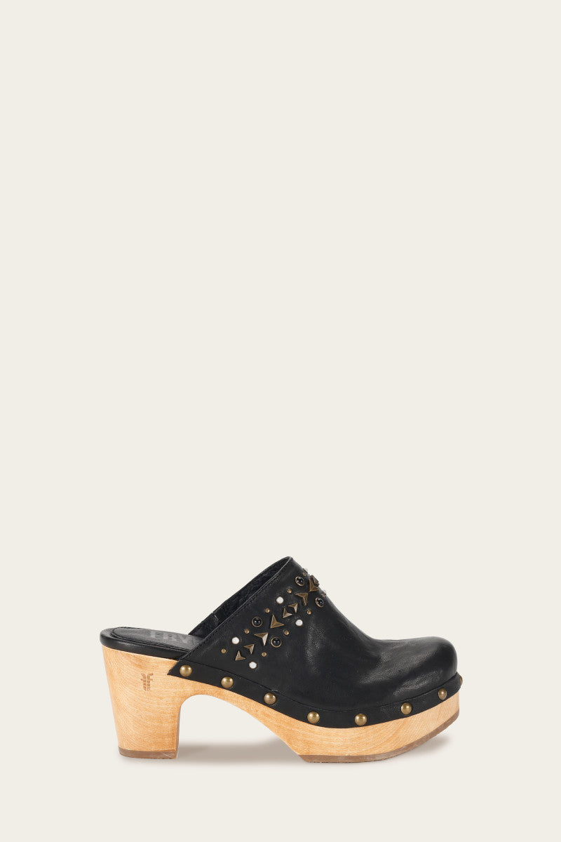Jessica Studded Clog - Black - Outside