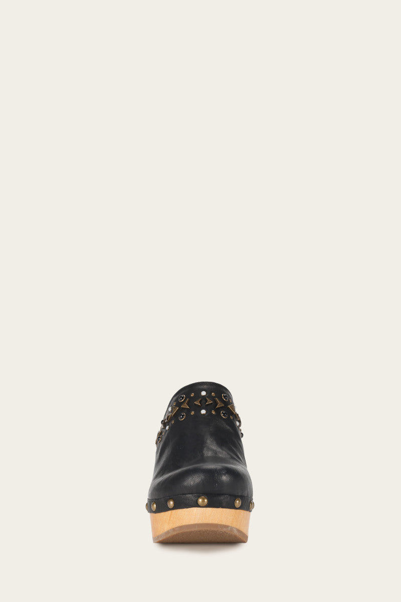 Jessica Studded Clog - Black - Front