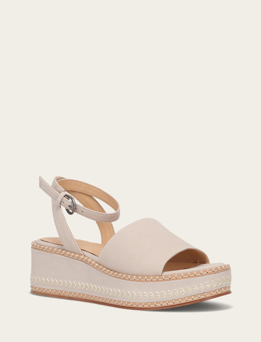 Joy Ankle Strap Platform Sandal - Ivory - Hero