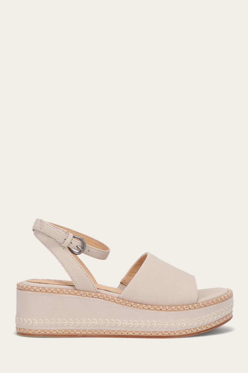 Joy Ankle Strap Platform Sandal - Ivory - Outside