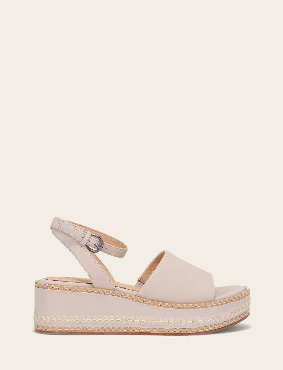 Joy Ankle Strap Platform Sandal - Ivory - Outside