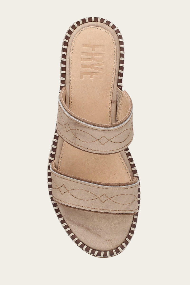 Joy Woodstock 2 Band Platform Slide - Natural/ Almond - Top Down