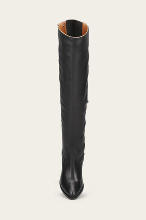 June Over The Knee Boot - Black - Top Down