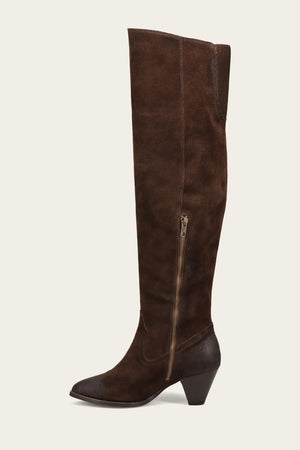 June Over The Knee Boot - Chocolate - Inside