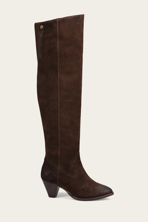 June Over The Knee Boot - Chocolate - Outside