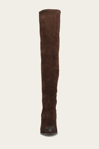 June Over The Knee Boot - Chocolate - Front