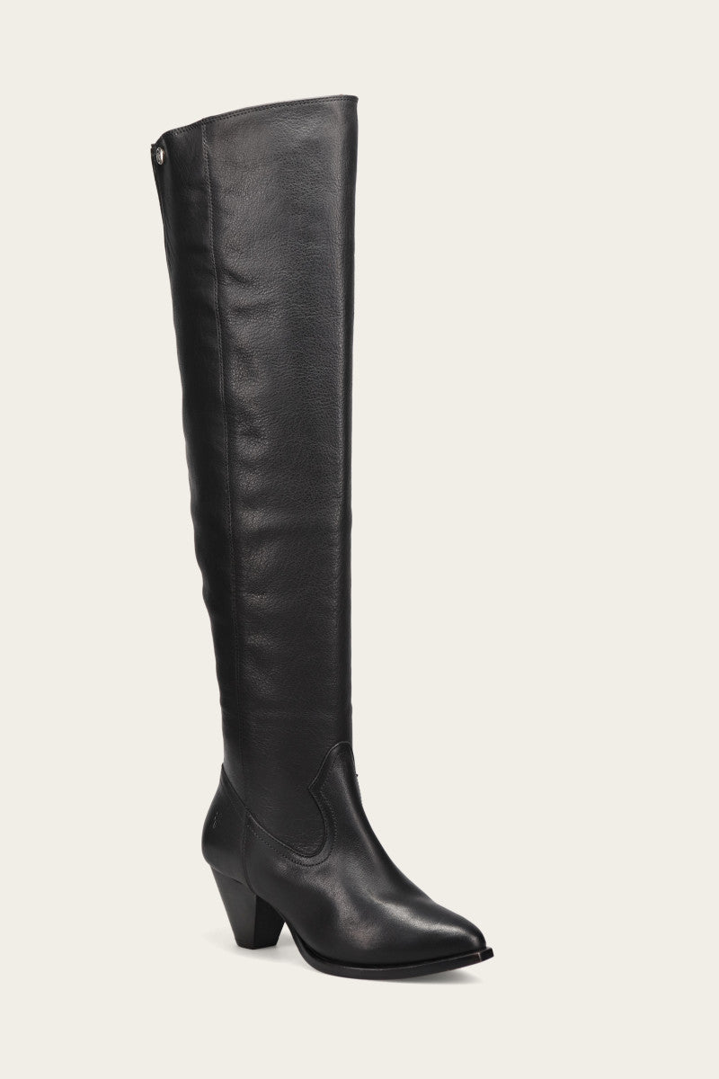 June Over The Knee Boot - Black - Hero