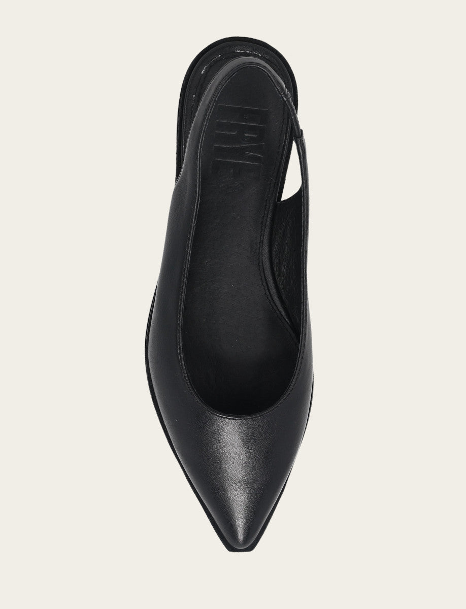 Kenzie Slingback Flat - Black - Top Down