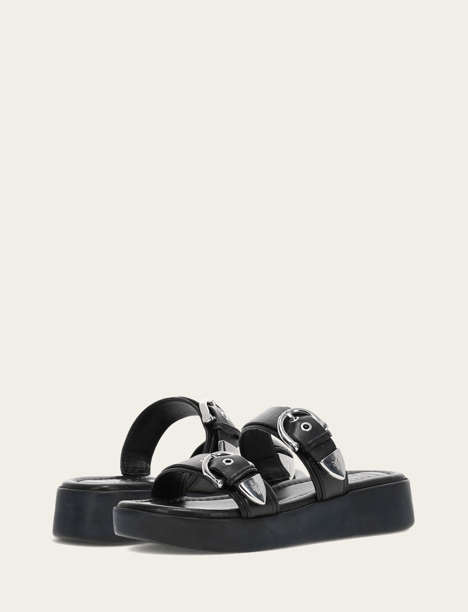 Maya Buckle Sandal - Black - Pair
