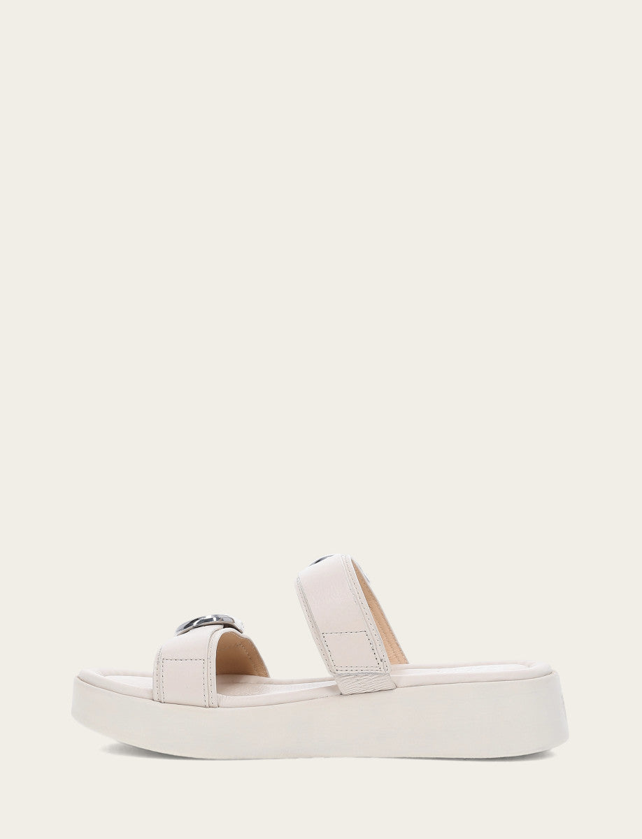 Maya Buckle Sandal - Ivory - Inside