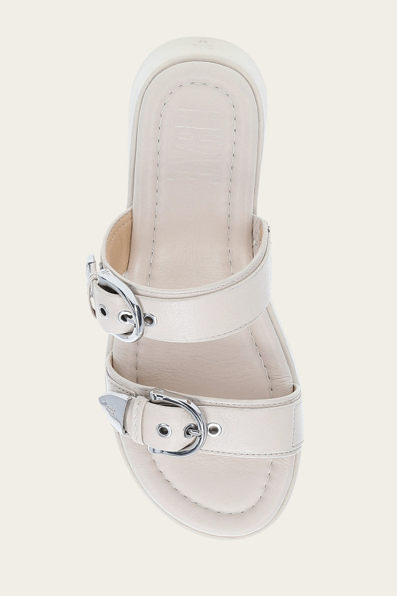 Maya Buckle Sandal - Ivory - Top Down