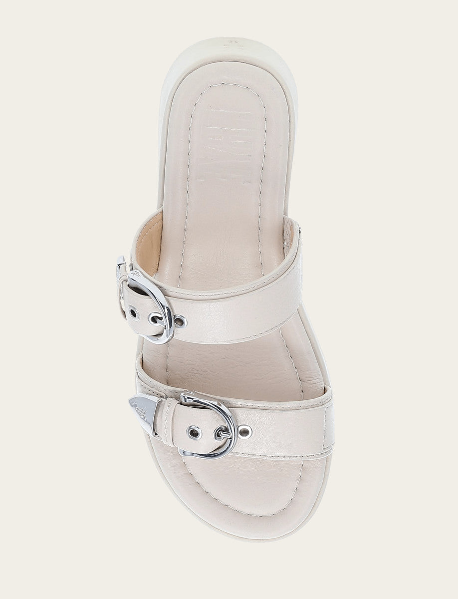 Maya Buckle Sandal - Ivory - Top Down