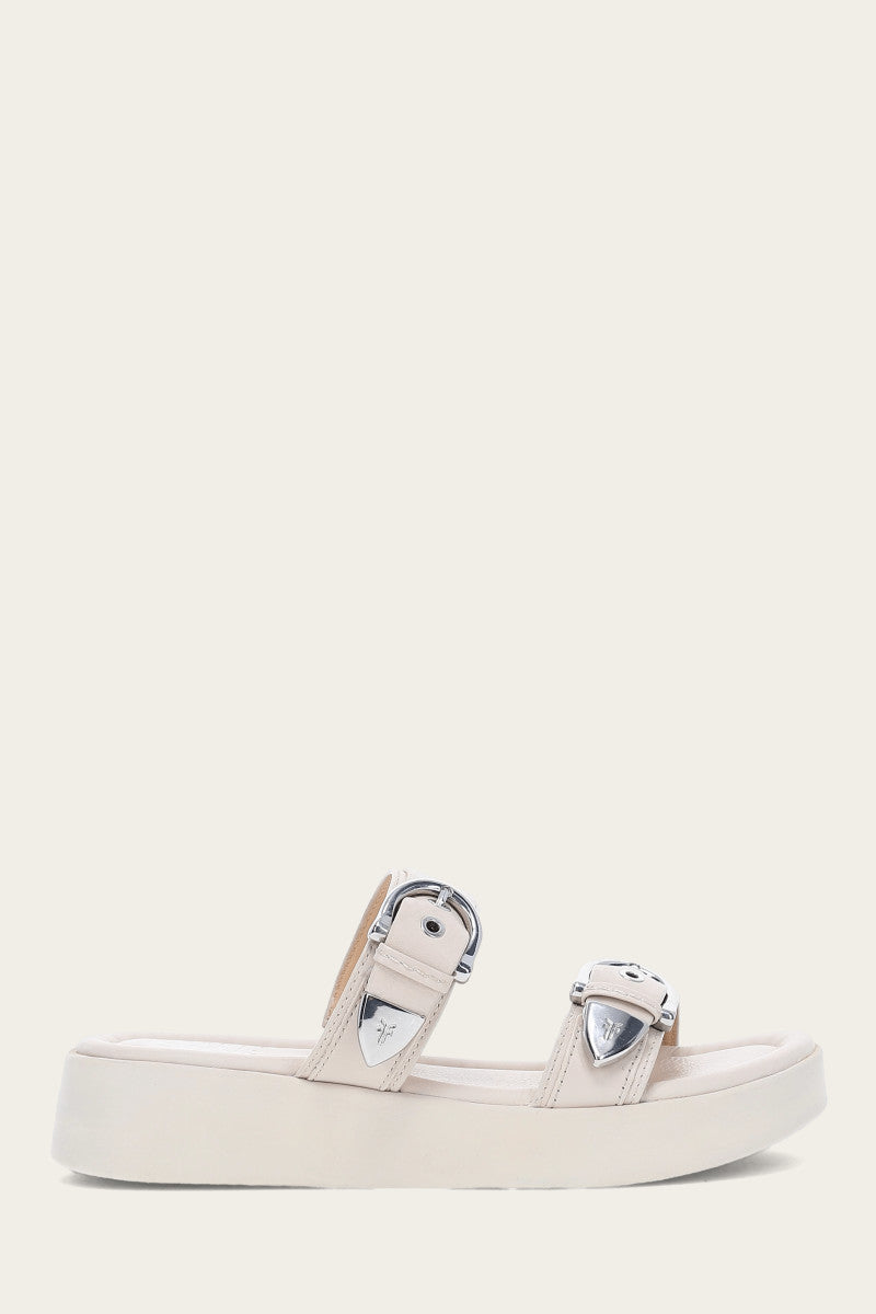 Maya Buckle Sandal - Ivory - Outside