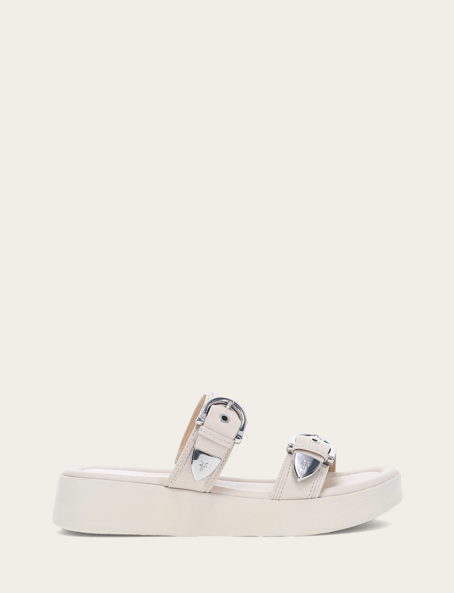 Maya Buckle Sandal - Ivory - Outside