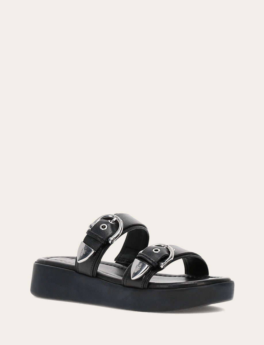 Maya Buckle Sandal - Black - Hero