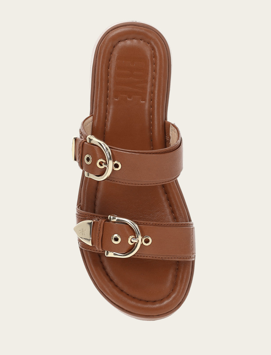 Maya Buckle Sandal - Dark Latte - Top Down
