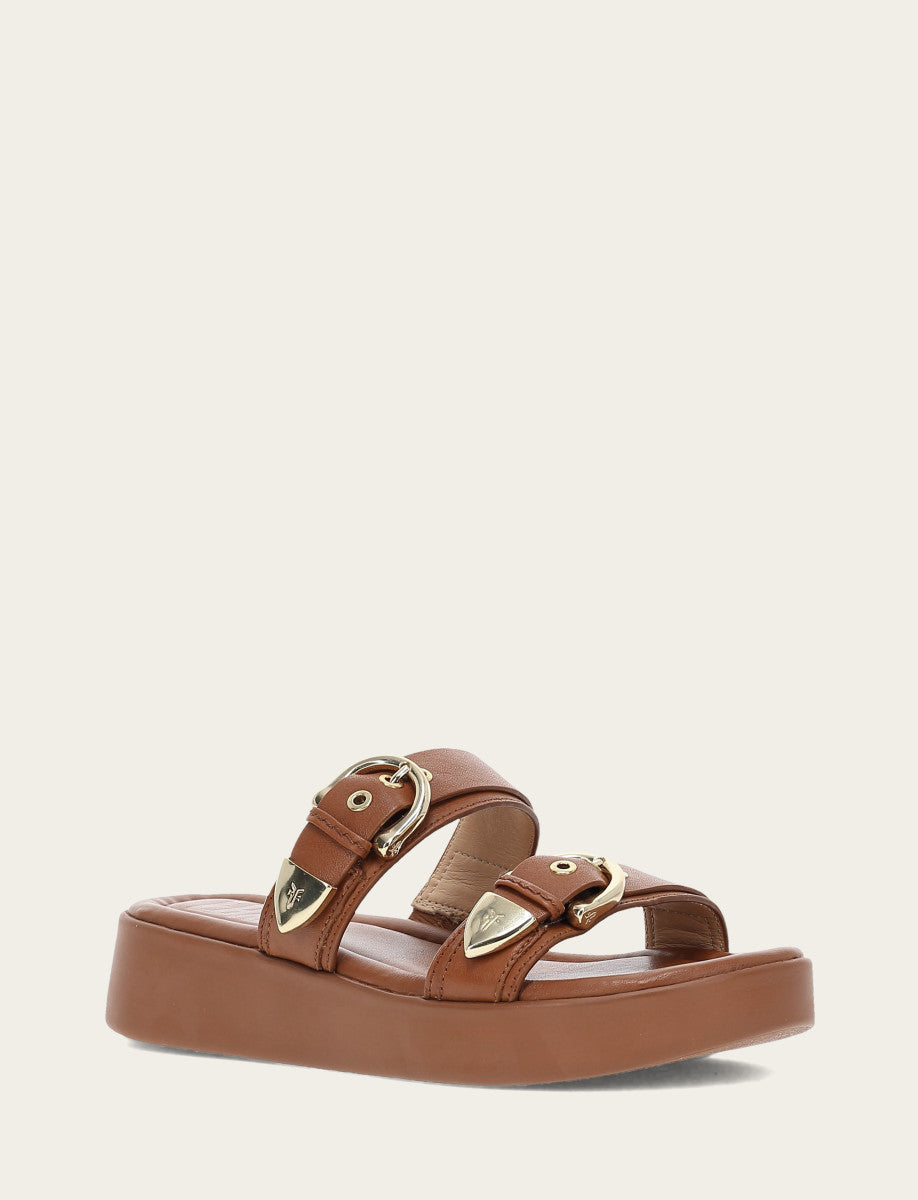 Maya Buckle Sandal - Dark Latte - Hero