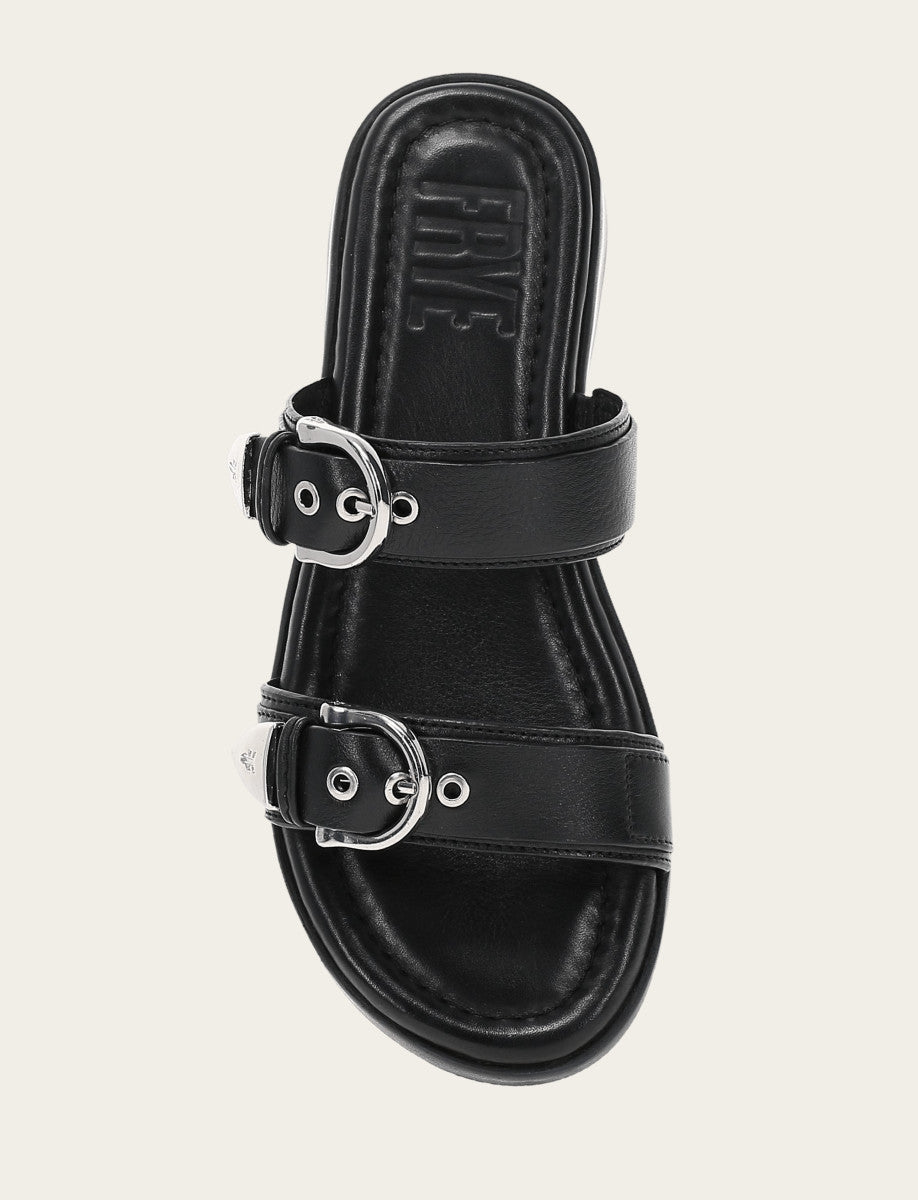 Maya Buckle Sandal - Black - Top Down