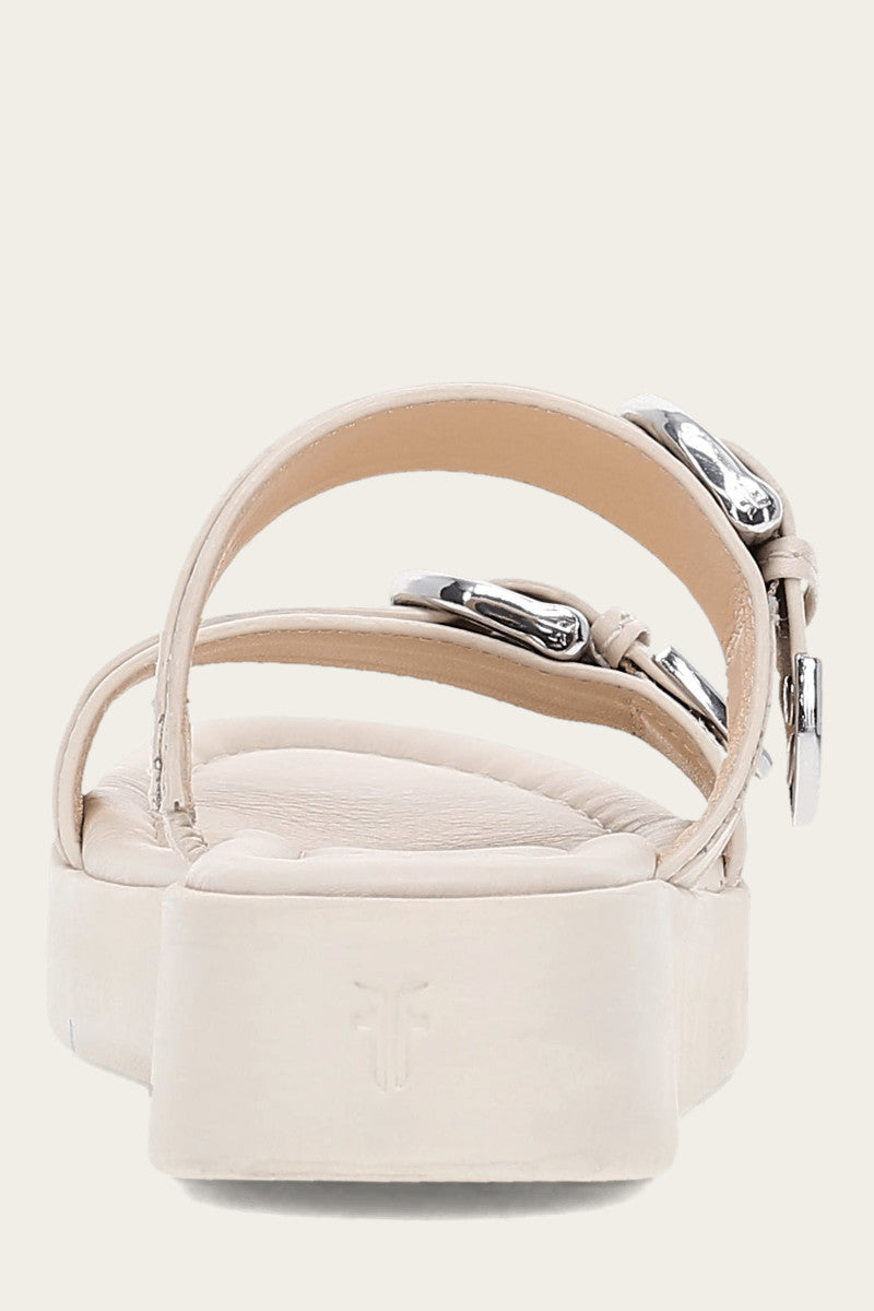 Maya Buckle Sandal - Ivory - Back