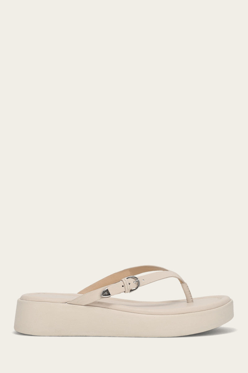 Maya Buckle Thong Sandal - Ivory - Outside