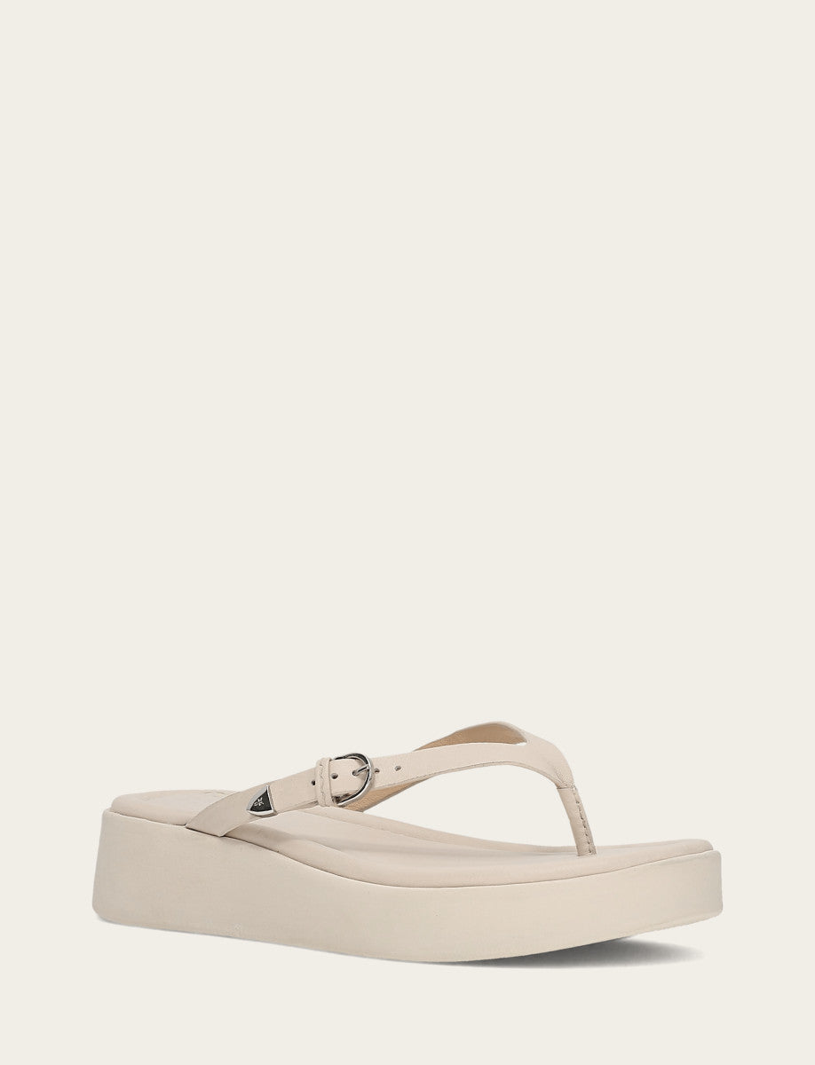 Maya Buckle Thong Sandal - Ivory - Hero