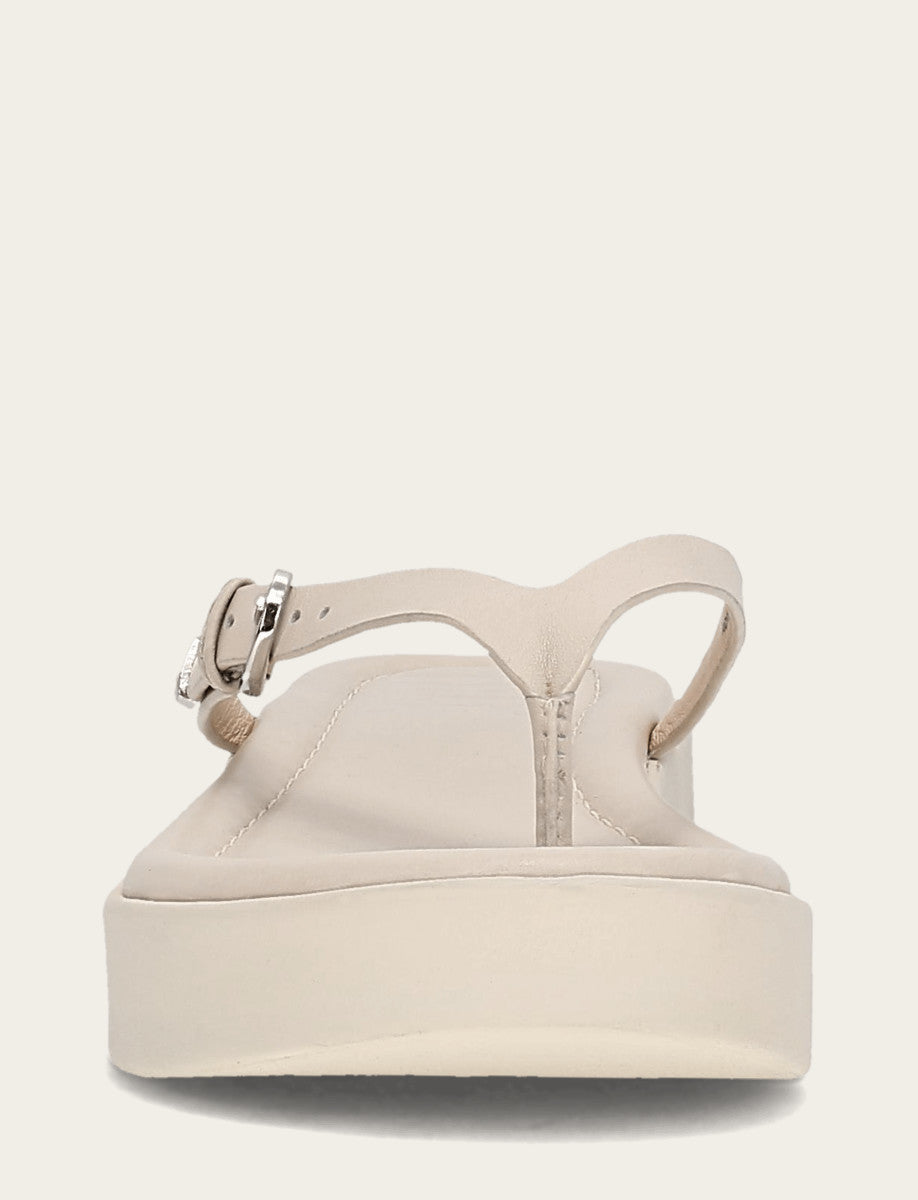 Maya Buckle Thong Sandal - Ivory - Front