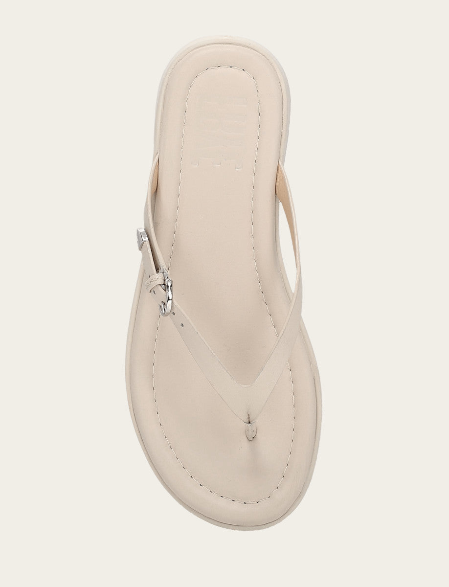 Maya Buckle Thong Sandal - Ivory - Top Down