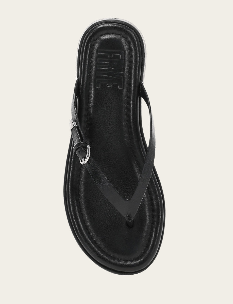 Maya Buckle Thong Sandal - Black - Top Down