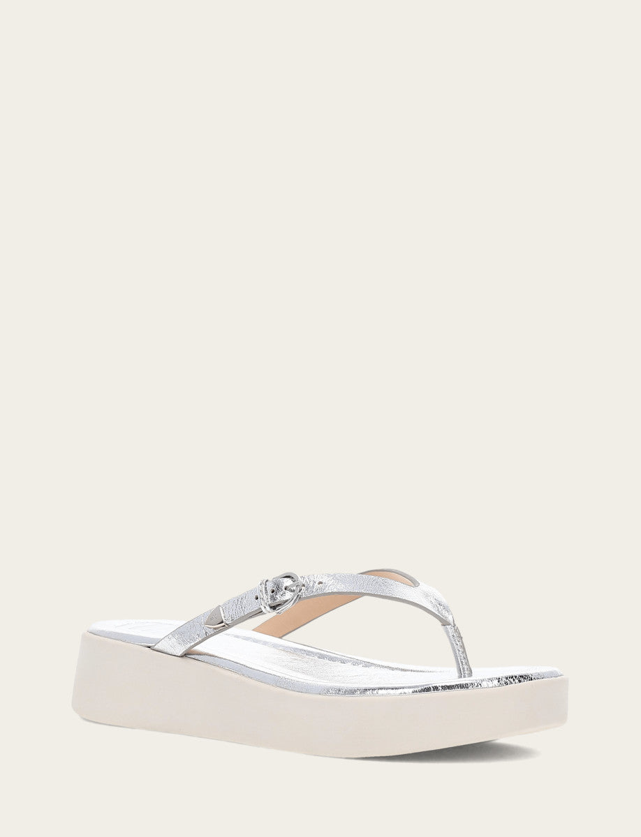 Maya Buckle Thong Sandal - Silver - Hero