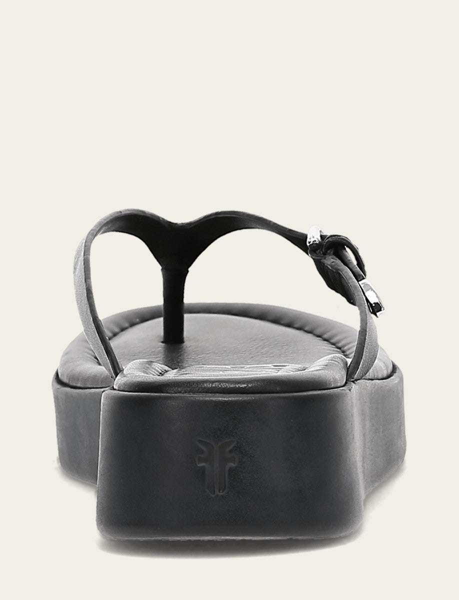 Maya Buckle Thong Sandal - Black - Back
