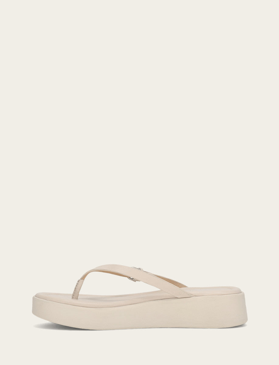 Maya Buckle Thong Sandal - Ivory - Inside
