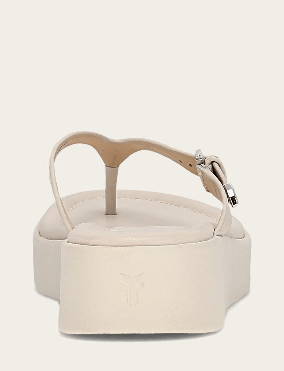 Maya Buckle Thong Sandal - Ivory - Back