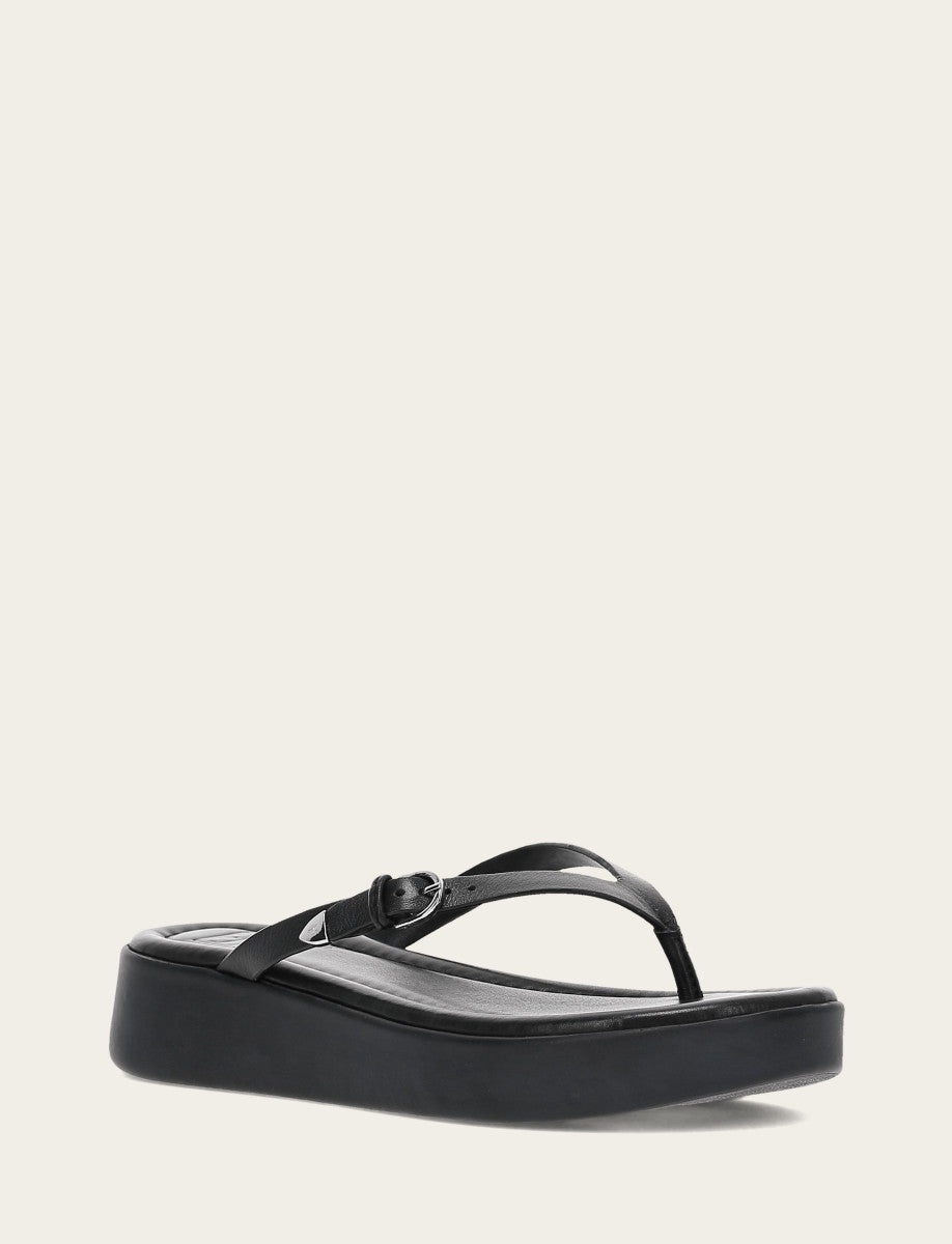Maya Buckle Thong Sandal - Black - Hero