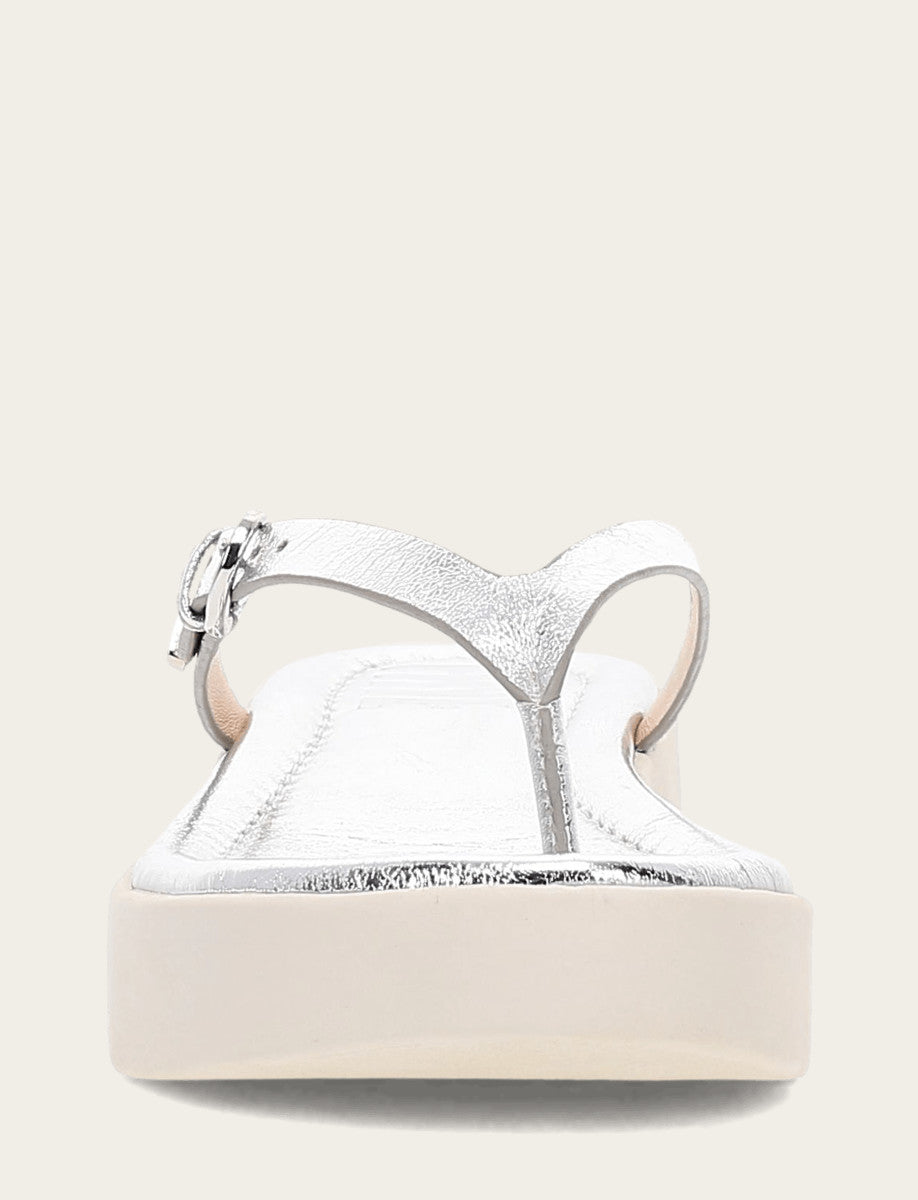 Maya Buckle Thong Sandal - Silver - Front