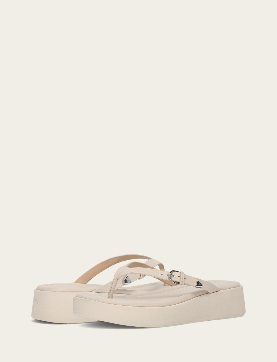 Maya Buckle Thong Sandal - Ivory - Pair