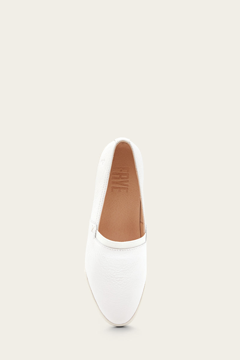 Melanie Slip On - White - Top Down