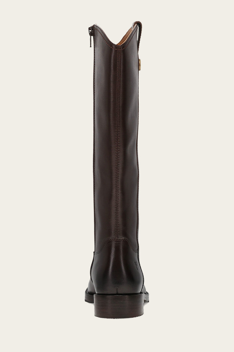Melissa Button Tall Inside Zip - Dark Brown - Back
