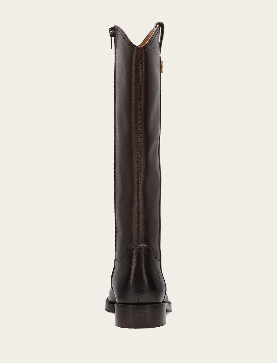 Melissa Button Tall Inside Zip - Dark Brown - Back