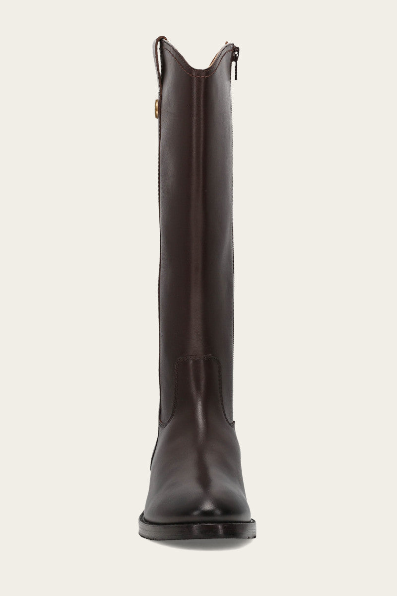 Melissa Button Tall Inside Zip - Dark Brown - Front