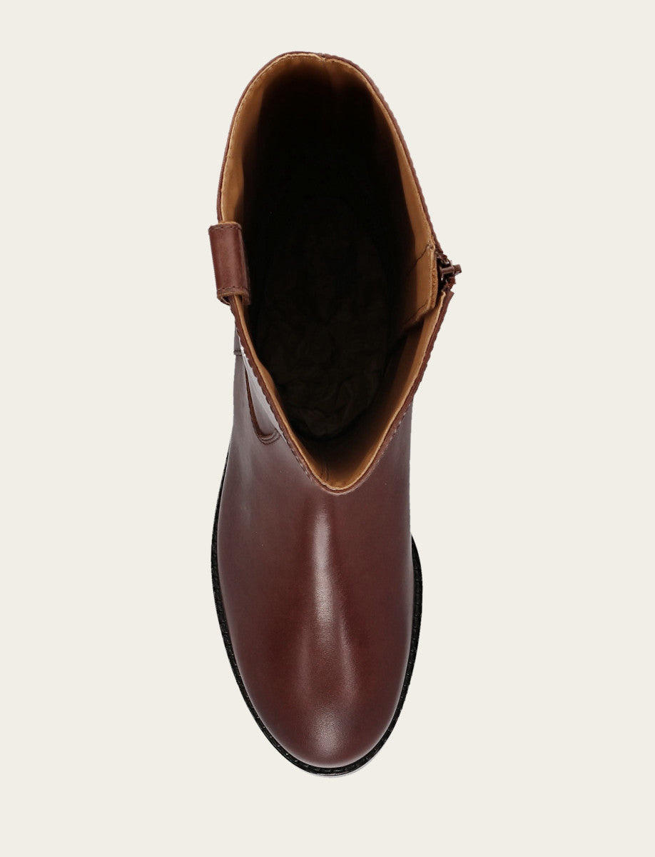 Melissa Button Tall Inside Zip - Saddle - Top Down