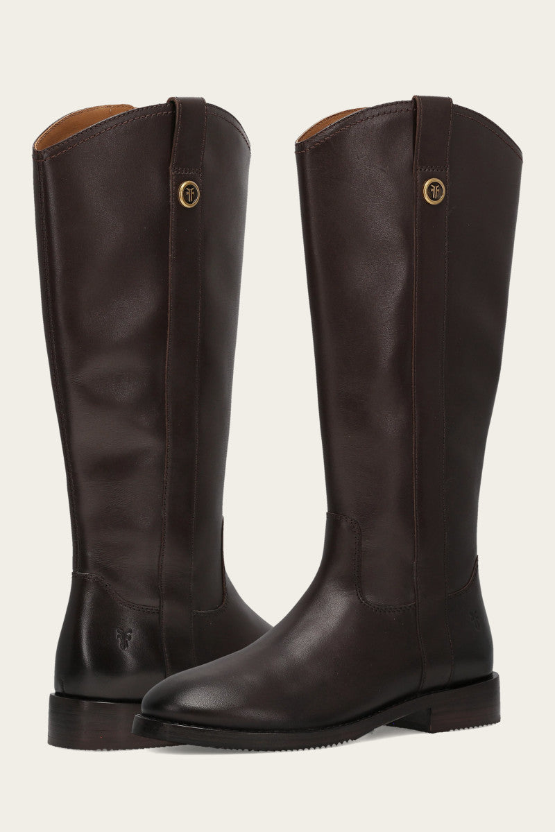 Melissa Button Tall Inside Zip - Dark Brown - Pair