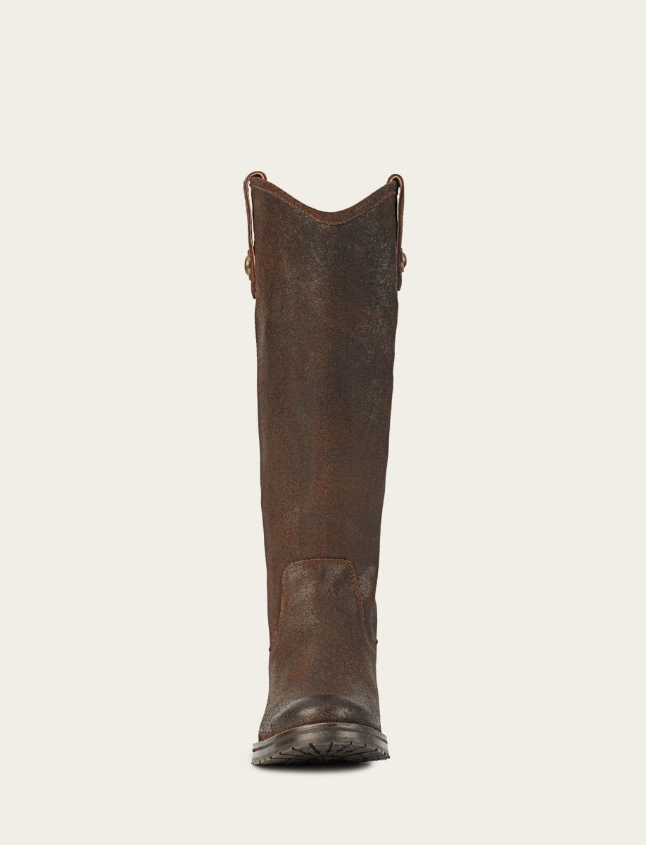 Melissa Double Sole Button Lug Tall - Brown - Front