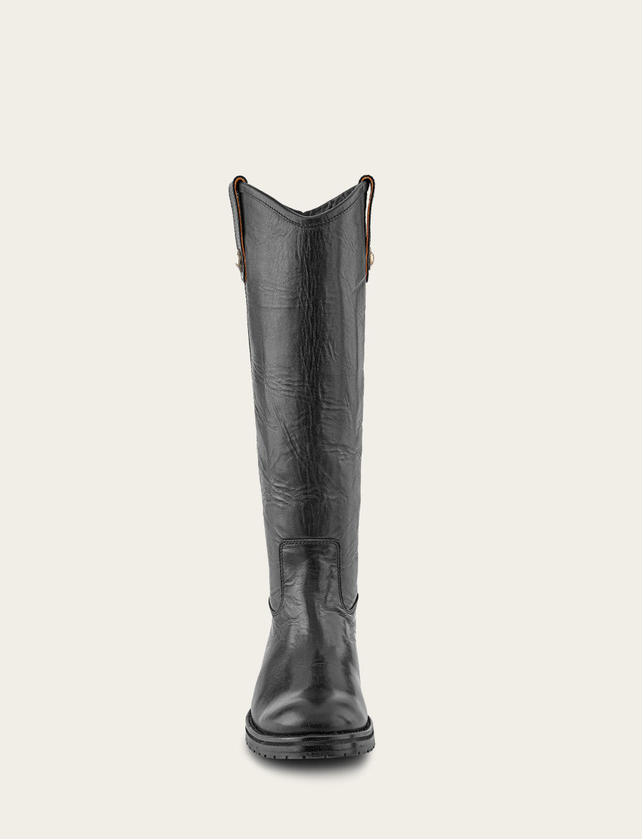 Melissa Double Sole Button Lug Tall - Black - Front