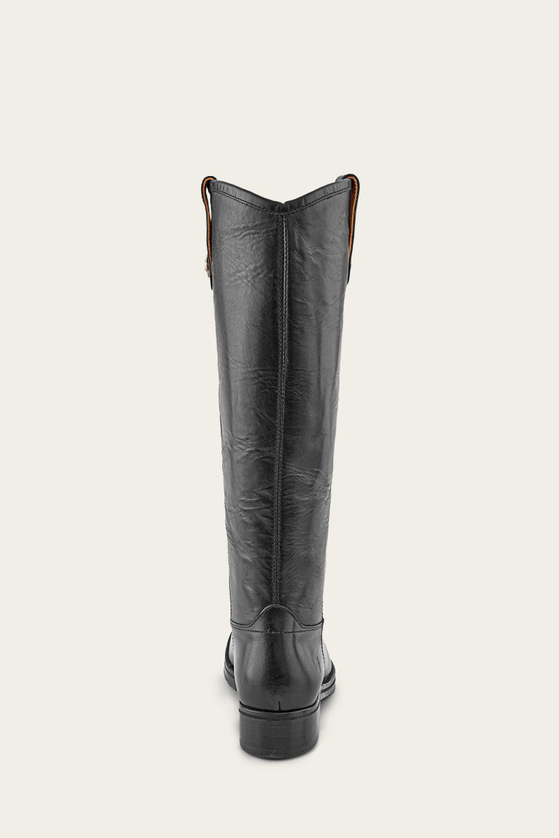 Melissa Double Sole Button Lug Tall - Black - Back