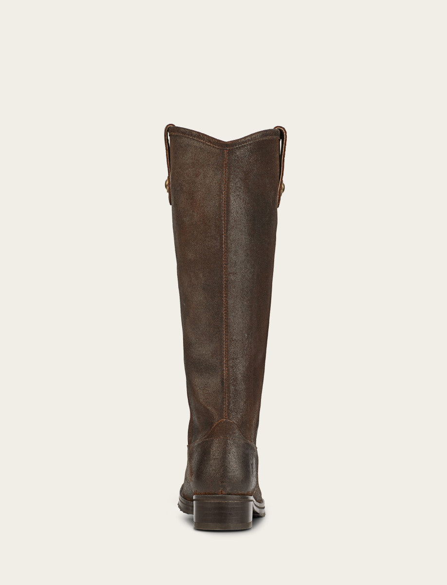 Melissa Double Sole Button Lug Tall - Brown - Back