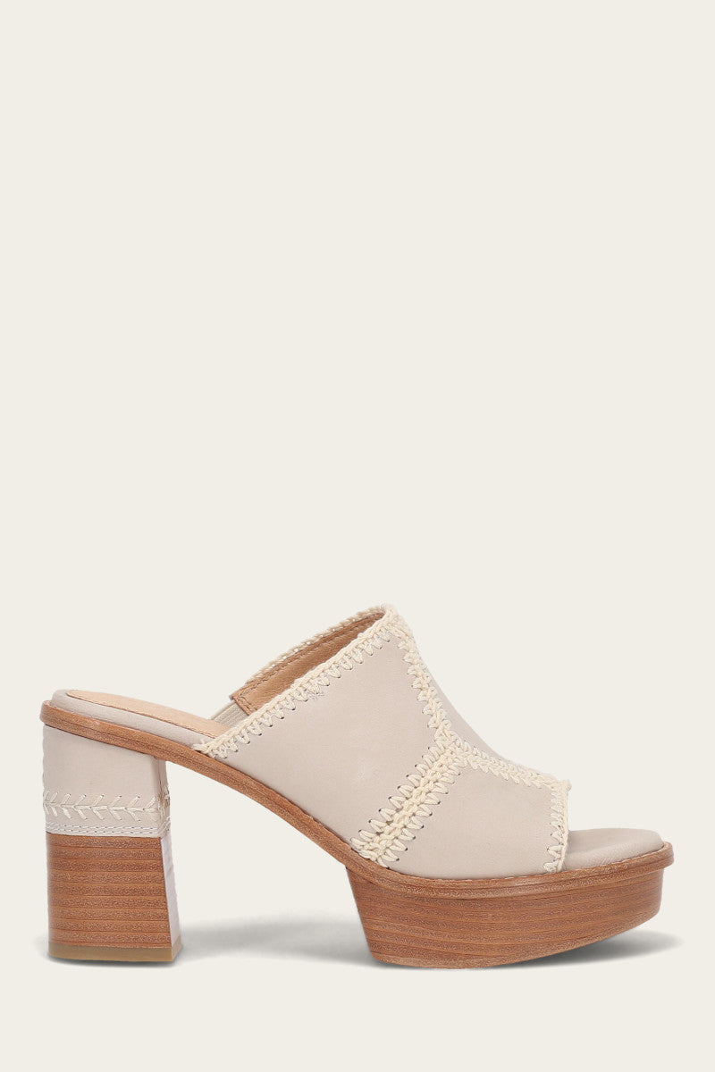 Pipa Crochet Platform Sandal - Ivory - Outside