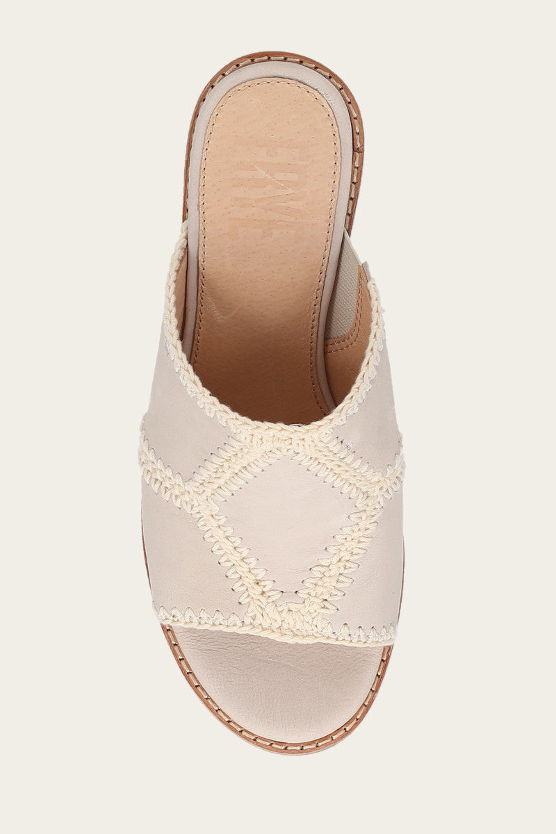 Pipa Crochet Platform Sandal - Ivory - Top Down